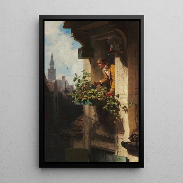 La mansarde I - Carl Spitzweg — framed artwork on a wall