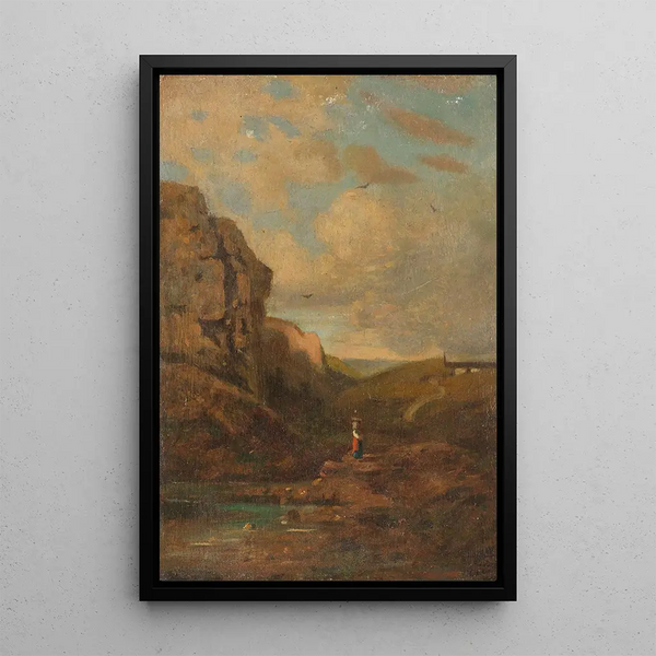 Reproduction of the painting Petite paysage avec bergère - Carl Spitzweg