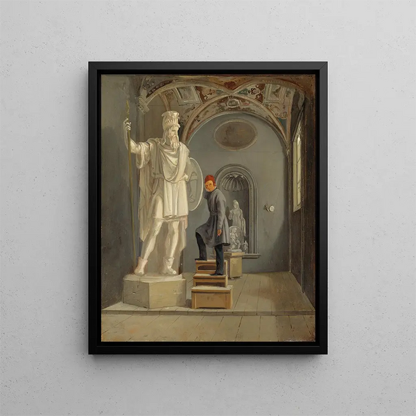 L'atelier du sculpteur Fogelberg à Rome - Carl Stefan Bennet — framed artwork on a wall