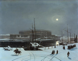 Vue du Palais Royal de Stockholm en hiver - Carl Stefan Bennet — artwork view