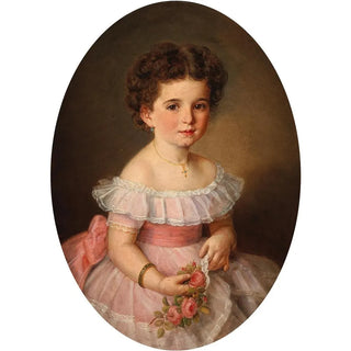 Portrait of a Young Girl with Roses - Carl Teibler — artwork view