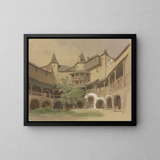 Château de Pfalzgrafenstein près de Kaub - Carl Theodor Reiffenstein — framed artwork on a wall
