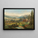 Vallée with factory and festival building - Carl Thöndel — framed artwork on a wall