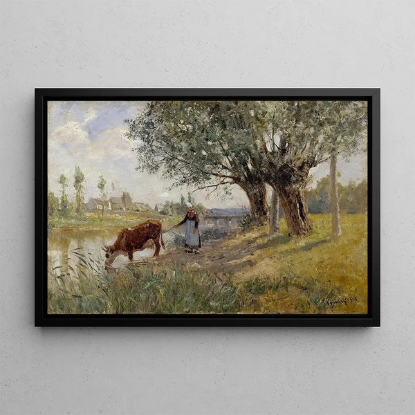 Countryside near Grez-sur-Loing - Carl Trägårdh — framed artwork on a wall