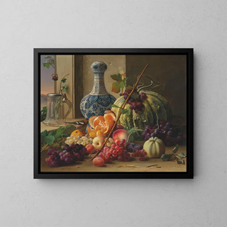 Fruit Still Life Painting - Carl Vilhelm Balsgaard — framed artwork on a wall