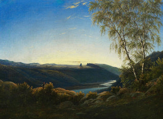 Landscape of Elbe at Sunrise - Carl Wagner — artwork view