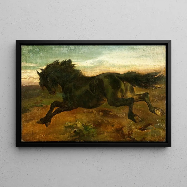 Horse in Gallop - Carl Wahlbom — framed artwork on a wall