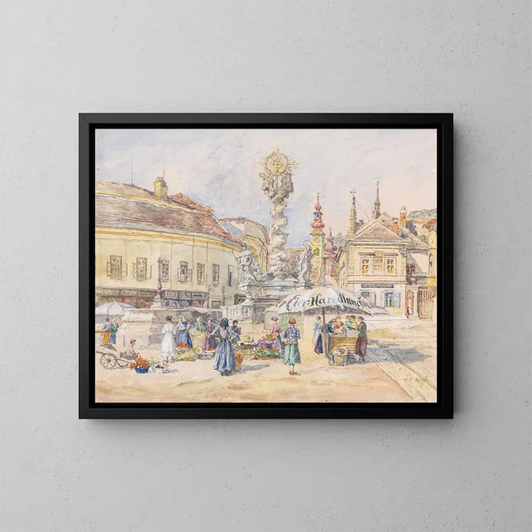 Column of the Holy Trinity in Mödling - Carl Weiss — framed artwork on a wall