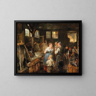 In the forge - Carl Wilhelm Anton Seiler — framed artwork on a wall