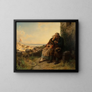 Return to the Cemetery - Carl Wilhelm Hübner — framed artwork on a wall
