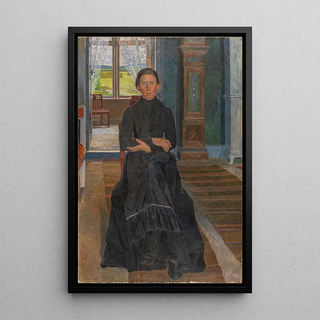 The Farmer's Daughter - Carl Wilhelmson — framed artwork on a wall