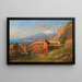 View from the ancient theater of Taormina on Mount Etna - Carl Wuttke — framed artwork on a wall