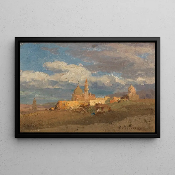 Les Tombes des califes au Caire, fin - Carl Wuttke — framed artwork on a wall