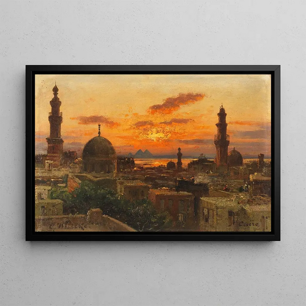 Cairo at Twilight - Carl Wuttke — framed artwork on a wall