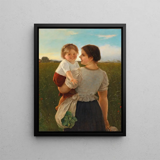 Mutterglück - Carl von Bergen — framed artwork on a wall