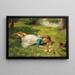 Game with Chicks - Carl von Bergen — framed artwork on a wall