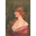 Girl with Long Brown Hair in a Red Dress - Carle J. Blenner — artwork view