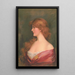 Girl with Long Brown Hair in a Red Dress - Carle J. Blenner — framed artwork on a wall