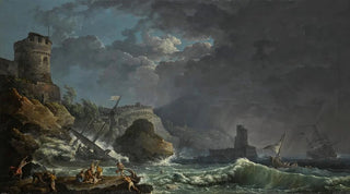 a storm off a rocky coast - Carlo Bonavia — artwork view
