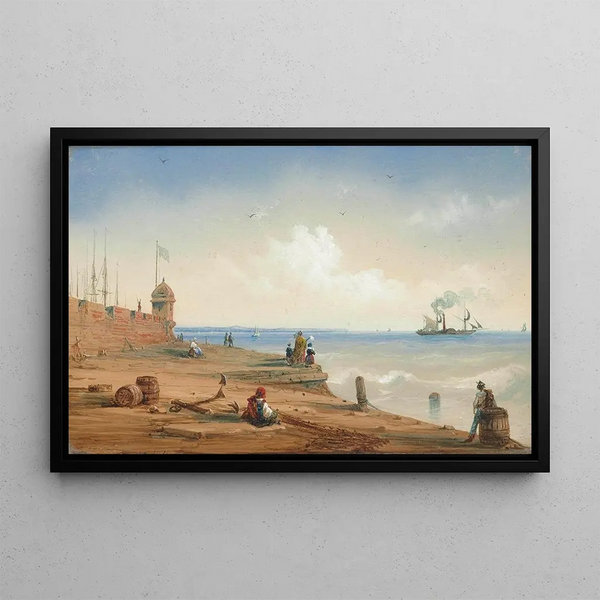 A Warm Farewell - Carlo Bossoli — framed artwork on a wall