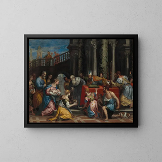 The Presentation at the Temple - Carlo Caliari — framed artwork on a wall