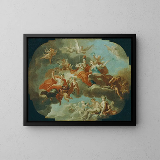 Allegory of Peace and Justice - Carlo Carlone — framed artwork on a wall