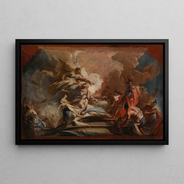 The sacrifice of Iphigenia - Carlo Carlone — framed artwork on a wall