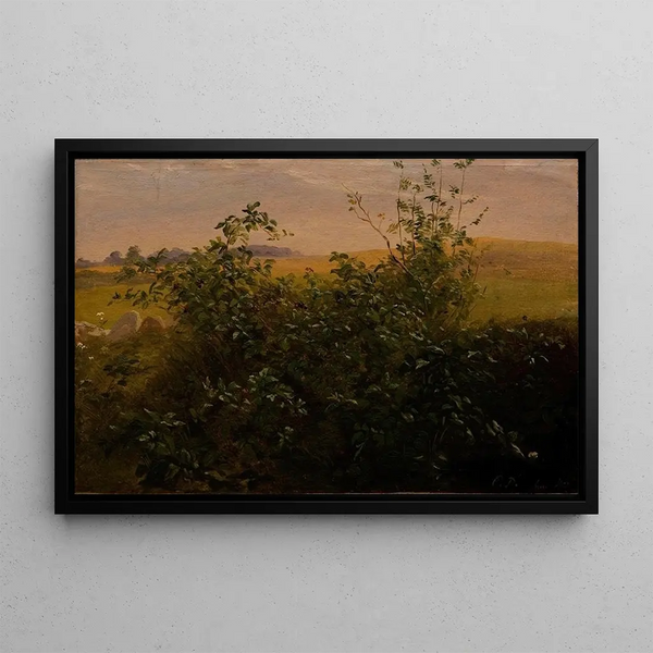 Hedge with blackberries - Carlo Dalgas — framed artwork on a wall