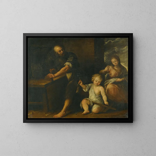 Jesus in Joseph's workshop - Carlo Francesco Nuvolone — framed artwork on a wall