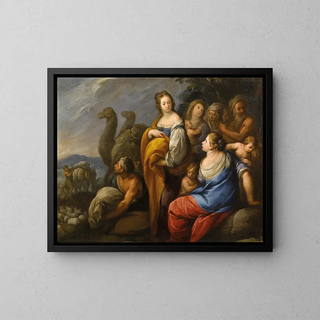 Rachel cache les idoles - Carlo Francesco Nuvolone — framed artwork on a wall