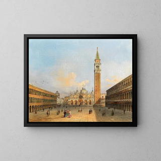 a view of Saint Mark's Square and the Campanile - Carlo Grubacs — framed artwork on a wall