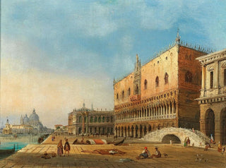 Venice painting, view of the Saint Mark's Basin and the Doge's Palace with Santa Maria della Salute in the background - Carlo Grubacs — artwork view