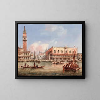 Venice, view of the Piazzetta and the Doge's Palace from the Bacino di San Marco - Carlo Grubacs — framed artwork on a wall