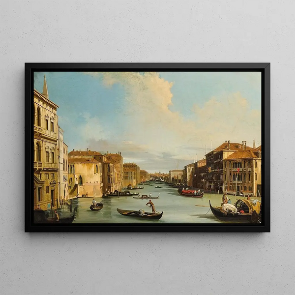 Venice, the Grand Canal of Palazzo Balbi at Rialto Bridge - Carlo Grubacs — framed artwork on a wall