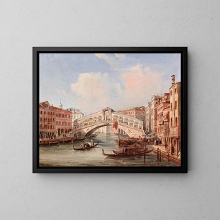 Venice, the Rialto Bridge - Carlo Grubacs — framed artwork on a wall