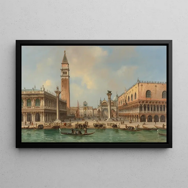 Vue de la Piazzetta de San Marco Venise - Carlo Grubacs — framed artwork on a wall