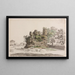 the Sepulchre known as the Brothers Curiatii in Albano with the church of Madonna della Stella in the distance on the left - Carlo Labruzzi — framed artwork on a wall