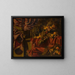 Fruit Still Life Painting on a Draped Brocade Edge - Carlo Manieri — framed artwork on a wall