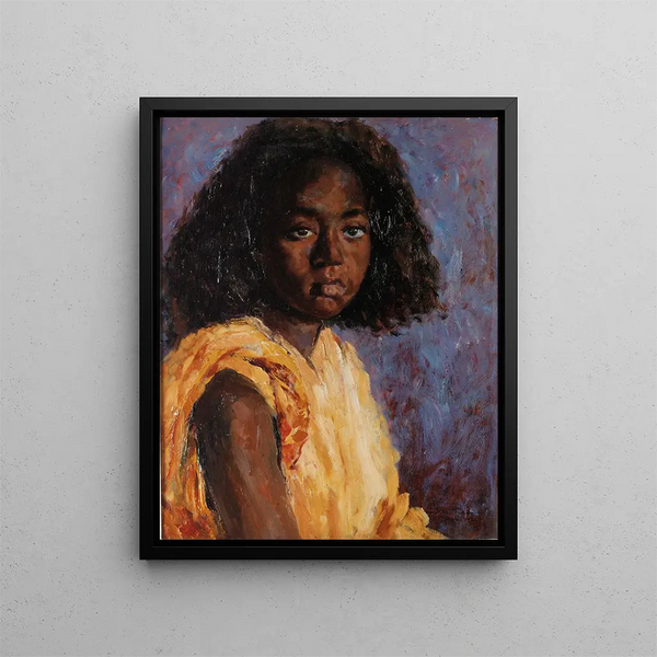 Young Moroccan Girl - Carlos Abascal — framed artwork on a wall