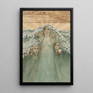 Reproduction of the painting The Wave - Carlos Schwabe