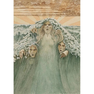 Reproduction of the painting The Wave - Carlos Schwabe
