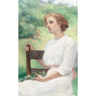 Reproduction of the painting Femme sitting in reflection - Caroline A. Lord