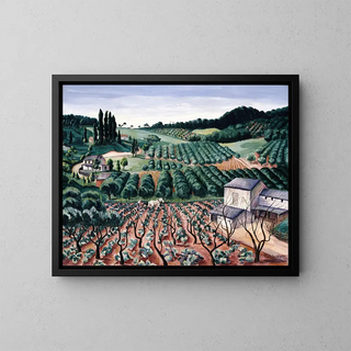 Orchard on a Hill - Caroline Sehlmeyer — framed artwork on a wall