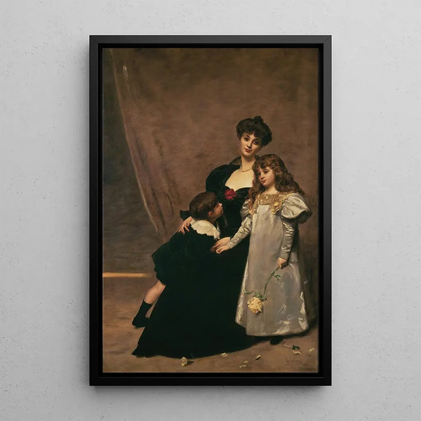 Reproduction of the painting Mother and children, Madame Feydeau and her children - Carolus-Duran