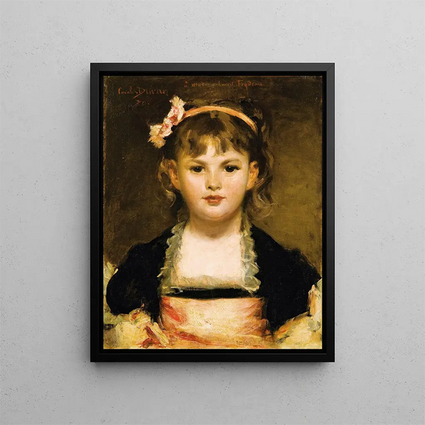 Portrait of a Young Girl - Carolus-Duran — framed artwork on a wall