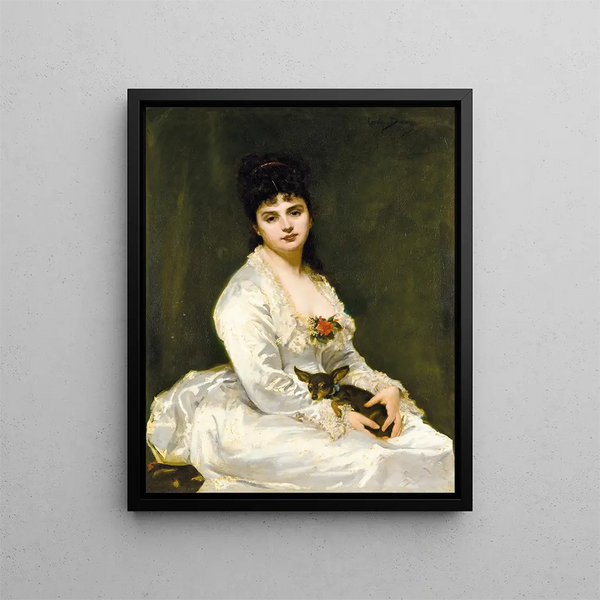 Portrait of Mme Henri Fouquier - Carolus-Duran — framed artwork on a wall