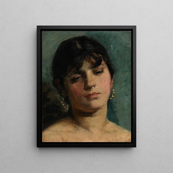 Sketch of a young girl's portrait - Carolus-Duran — framed artwork on a wall