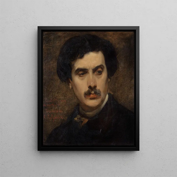 Portrait Painting of Alexandre Falguière - Carolus-Duran — framed artwork on a wall