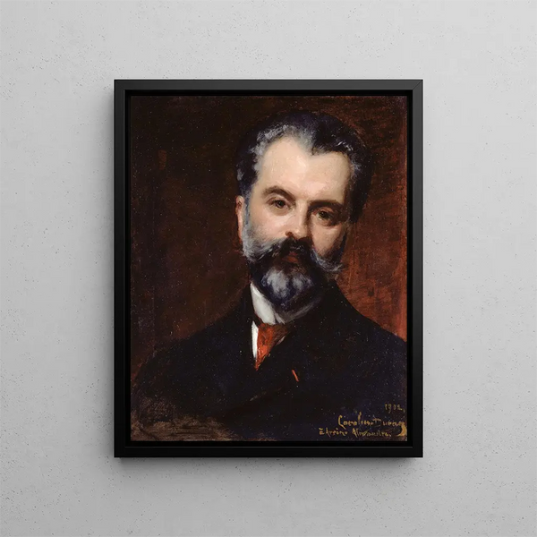 Portrait of Arsène Alexandre 1859-1935 art historian and critic - Carolus-Duran — framed artwork on a wall