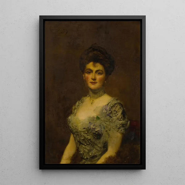 Portrait of a woman - Carolus-Duran — framed artwork on a wall